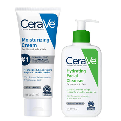 CeraVe Skin Care Set with Moisturising Cream and Hydrating Facial Cleanser