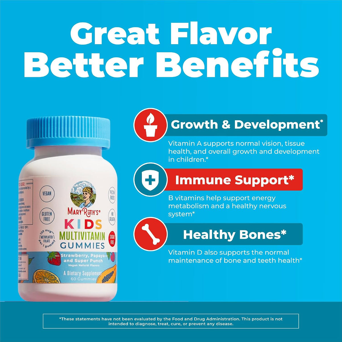 MaryRuth's Kids Multivitamin Gummies, Sugar Free, 60 Gummies, Ages 4+ - view 5