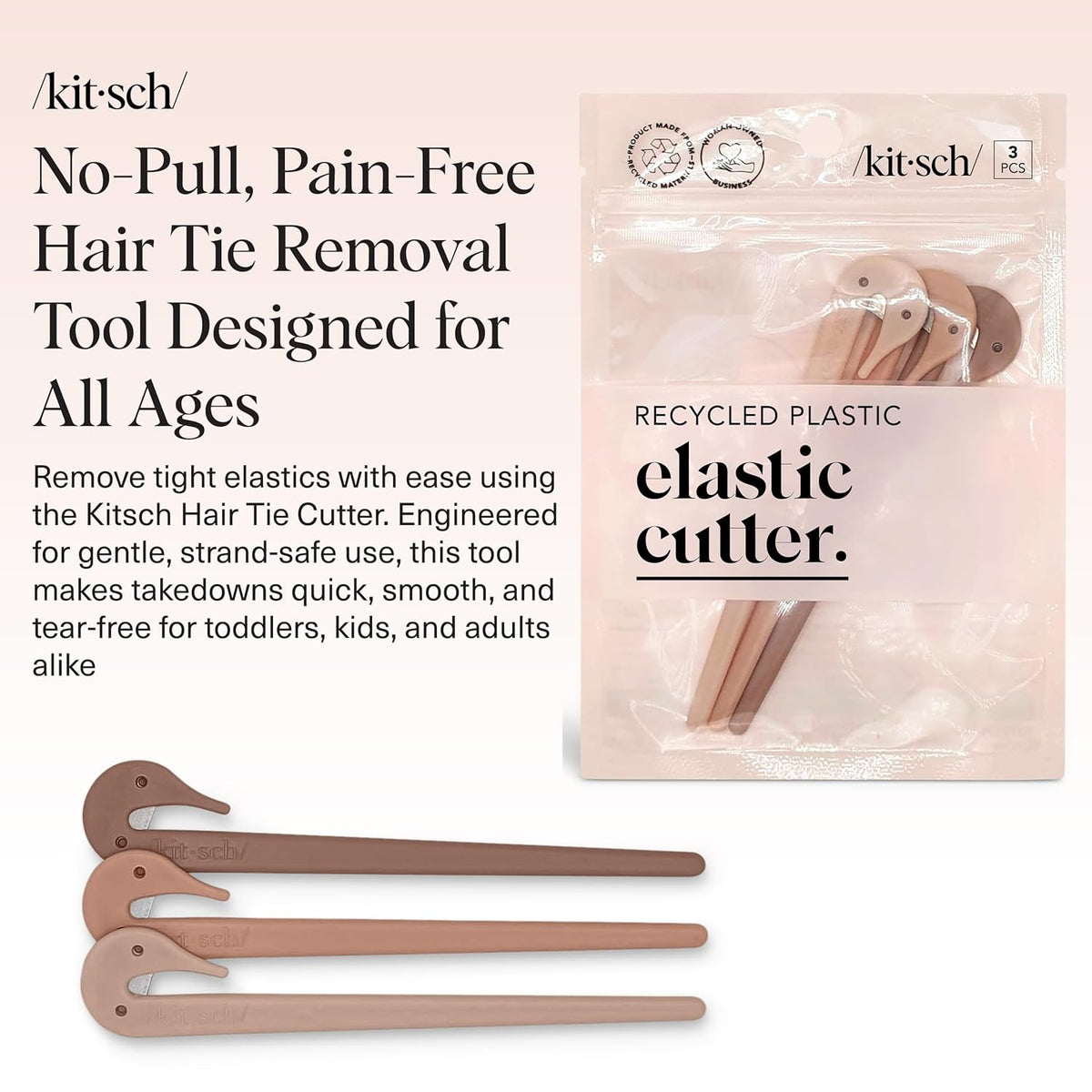 Kitsch Hair Tie Cutter Tool, Multicolour, Set of 3 - view 2