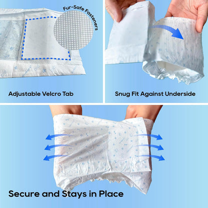 Honey Care All-Absorb A24 Disposable Male Dog Wraps, Large, 50 Count - view 6