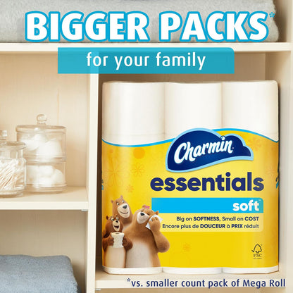 Charmin Essentials Soft Toilet Paper, 6 Mega Rolls, 330 Sheets Each - view 6