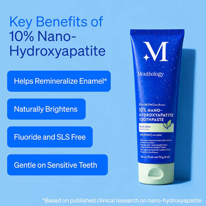 Mouthology 10% Nano Hydroxyapatite Toothpaste, Fluoride Free, Mint 4 oz - view 2