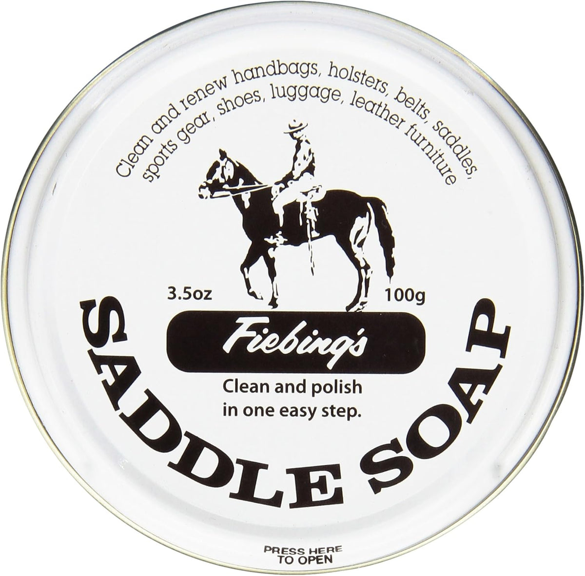 Fiebing's White Saddle Soap for Leather, 99 g (3.5 oz) Tin — product view