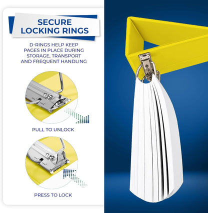 Samsill Durable 1.5 Inch D-Ring Binder, Lemon Yellow - view 4