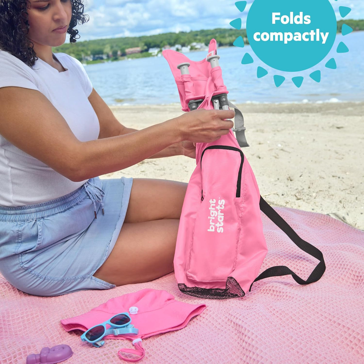 Bright Starts Pop 'N Sit Portable Booster Seat, Pink, 6 Months to 3 Years - view 5