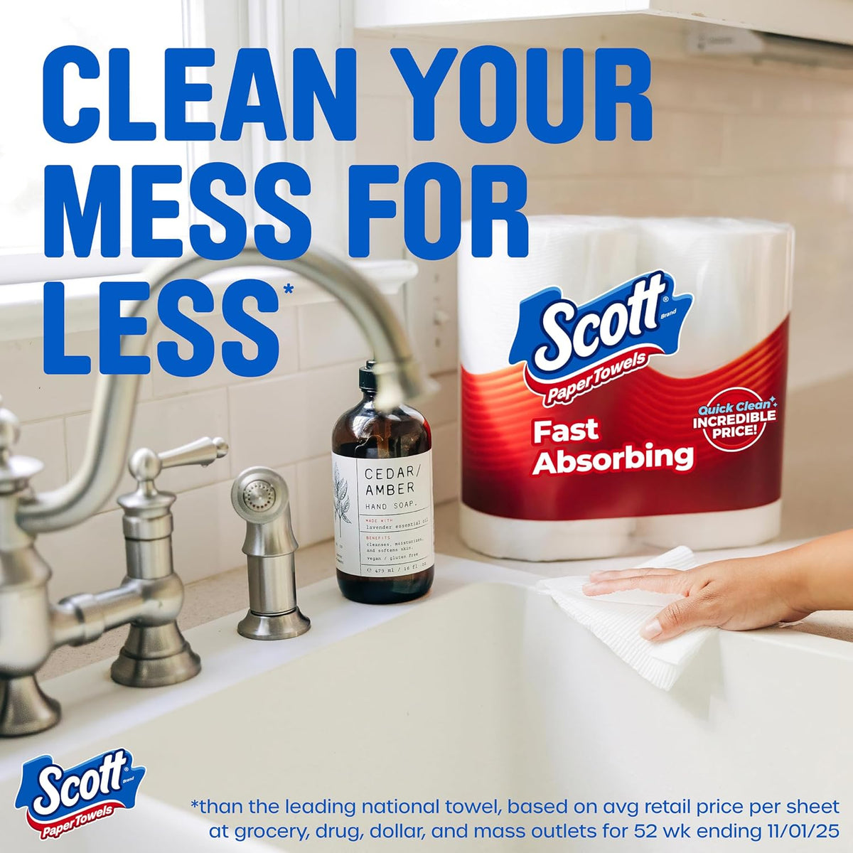 Scott Choose-A-Sheet Paper Towels, 6 Double Rolls, 108 Sheets Each - view 2
