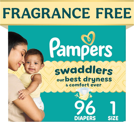 Pampers Swaddlers Nappies, Size 1 (8-14 lbs), 96 Count