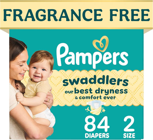 Pampers Swaddlers Nappies, Size 2 (10-22 lbs), 84 Count