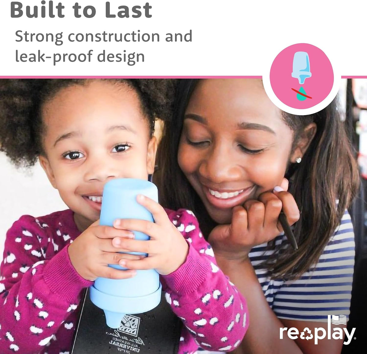 Re-Play Spill-Proof Sippy Cups for Toddlers, 10 oz, Set of 4, True Blue - view 5