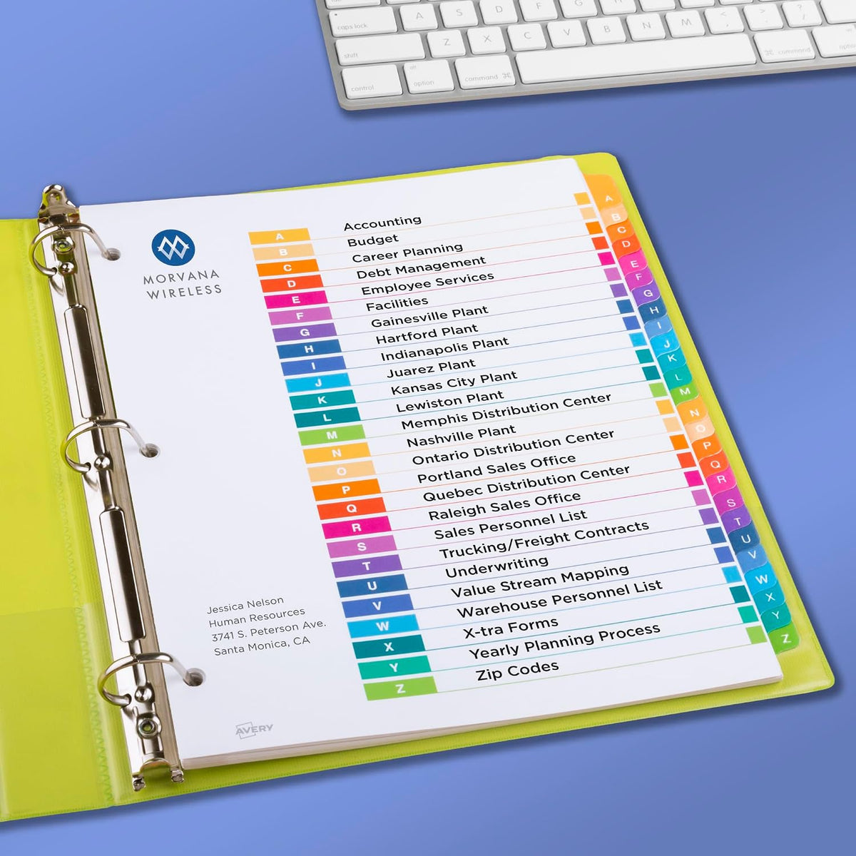 Avery A-Z Table of Contents Dividers, 26-Tab, Multicolour, 1 Set - view 6
