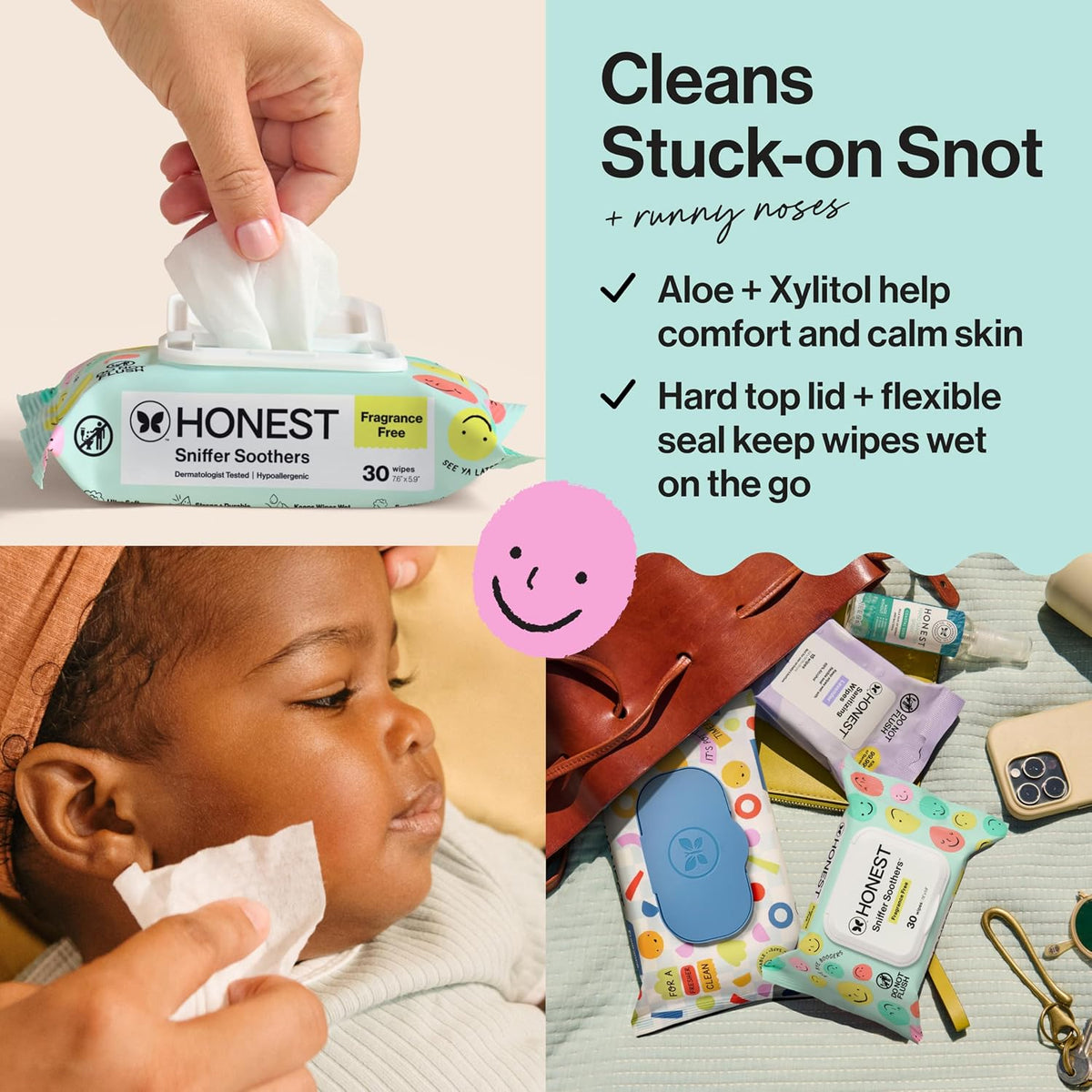 The Honest Company Snot Removing Wipes, Hypoallergenic, 60 Count - view 4