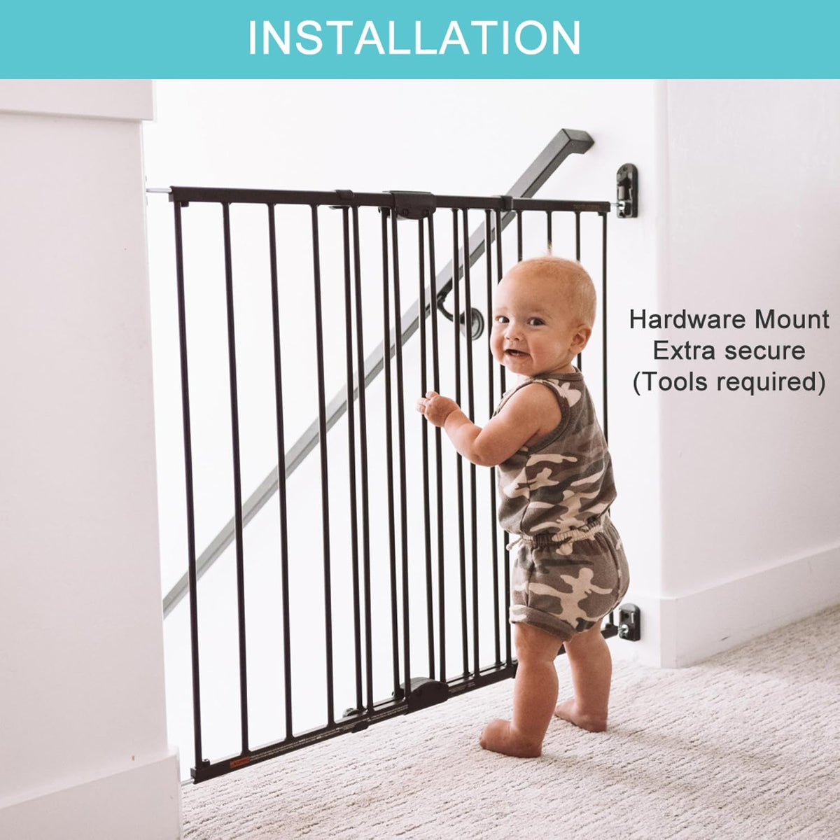 Toddleroo by North States Easy Swing & Lock Baby Gate, 31 Inch, Bronze - view 2