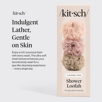 Kitsch Shower Loofah Mesh Body Scrubber, 3 Piece Set - view 5
