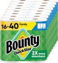 Bounty Quick Size Paper Towels, White, 16 Family Rolls