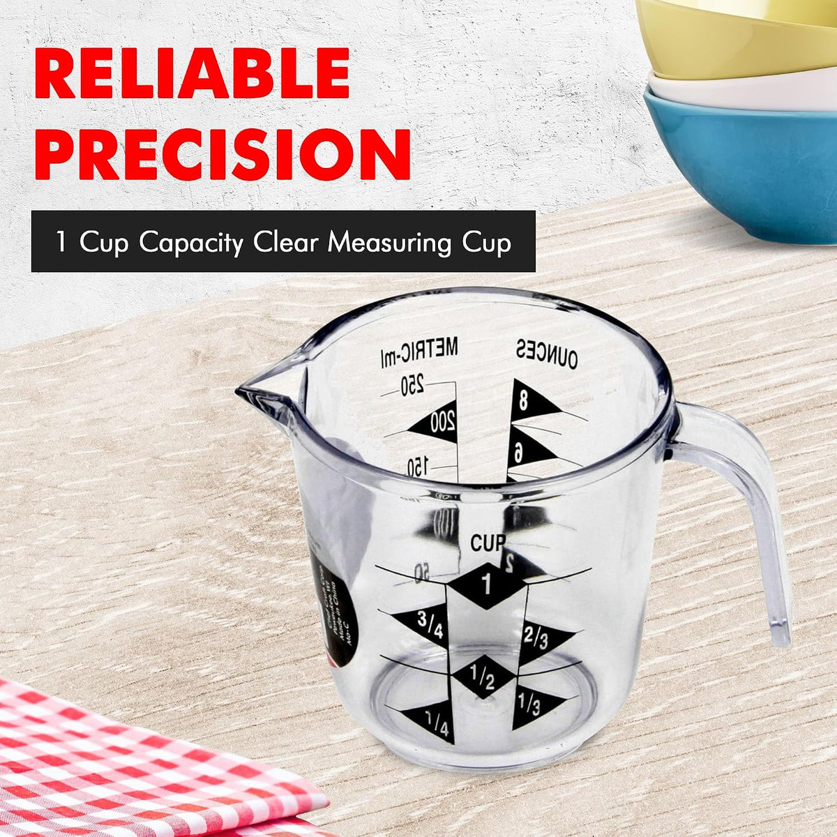 Chef Craft Select Plastic Measuring Cup, 1 Cup, Clear — alternate product view