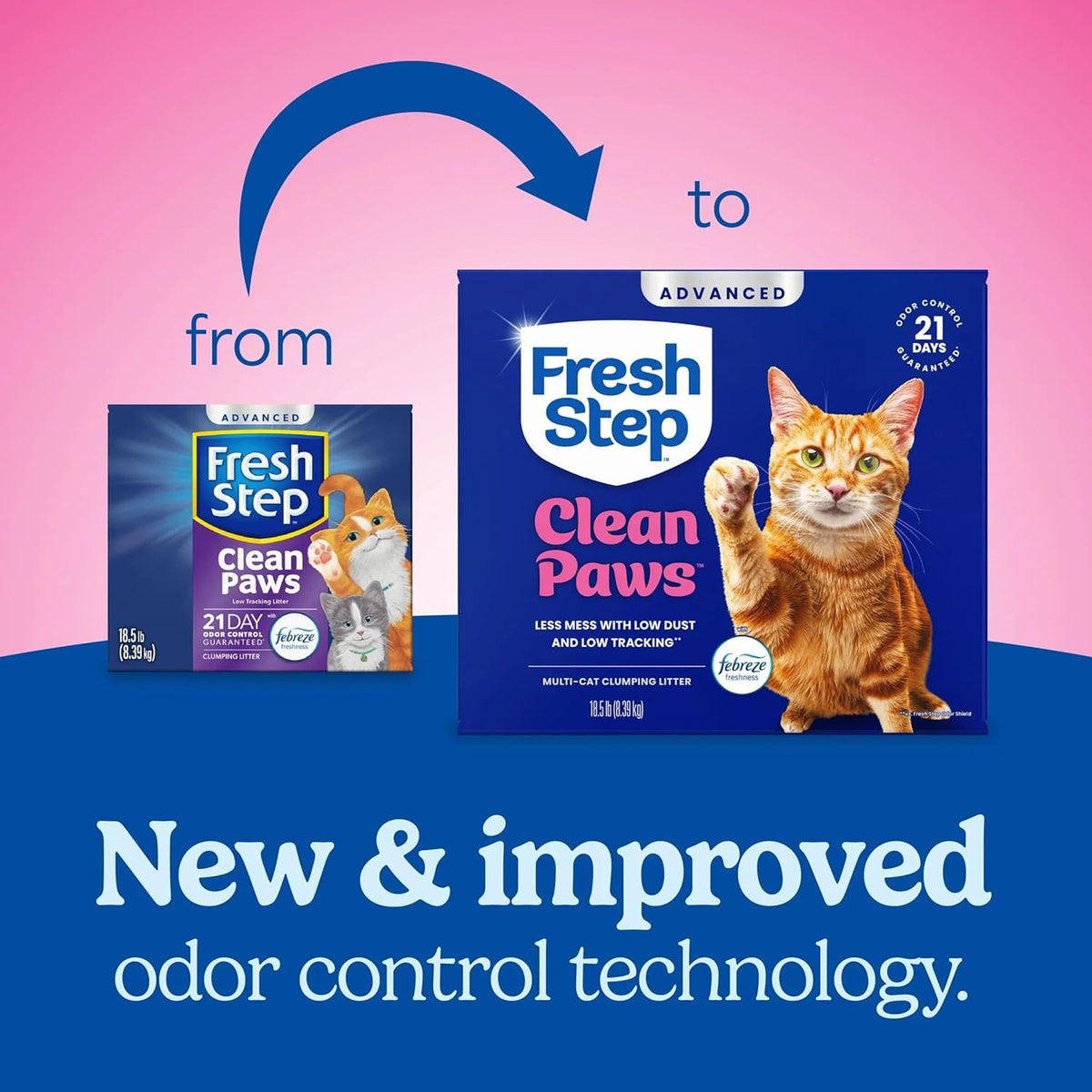 Fresh Step Advanced Clean Paws Multi-Cat Clumping Litter, 18.5 lb, Pack of 2 - view 2