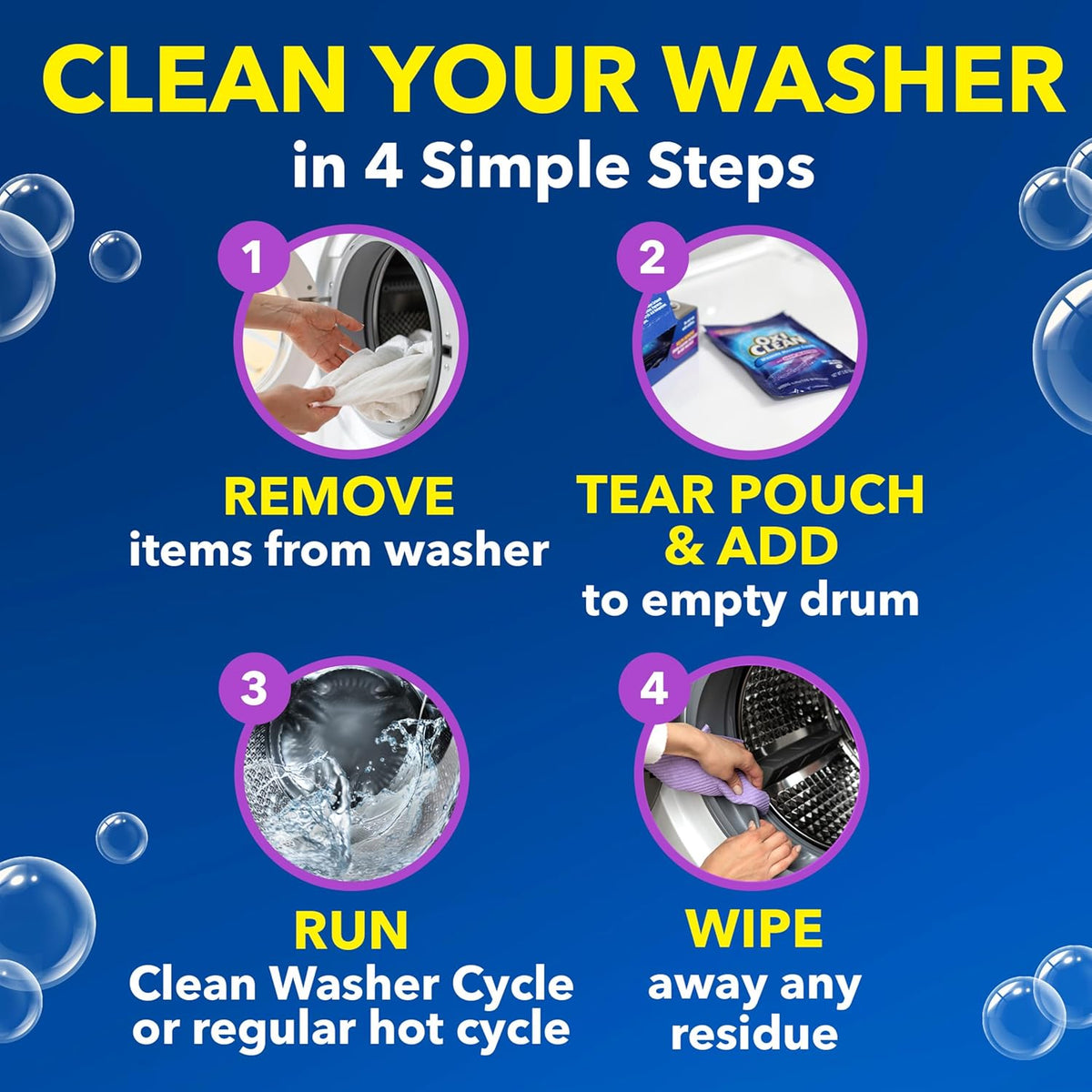 OxiClean Washing Machine Cleaner with Odor Blasters, 4 Count - view 5