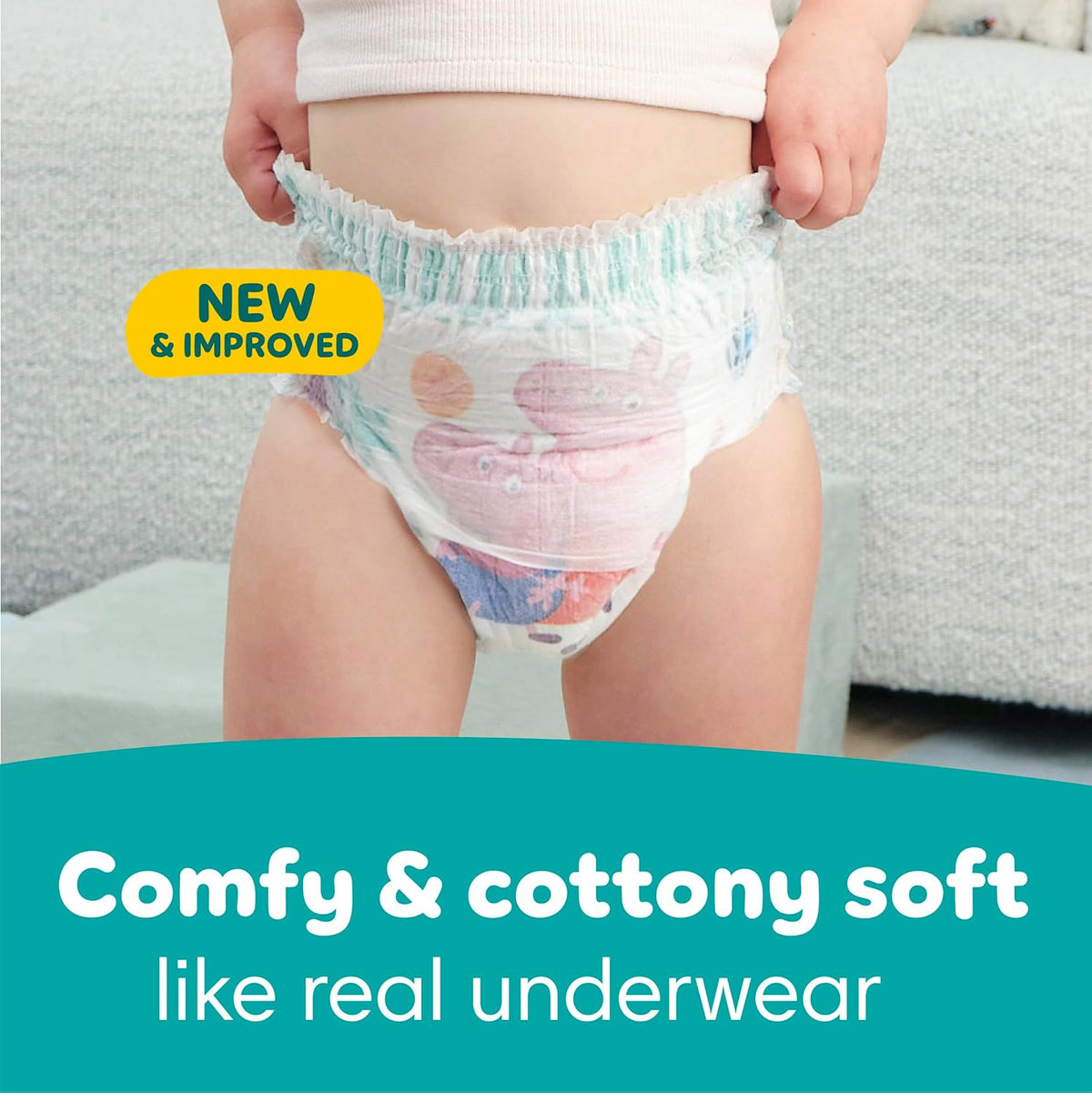 Pampers Easy Ups Training Pants, Size 6 (4T-5T), 104 Count, Peppa Pig - view 6