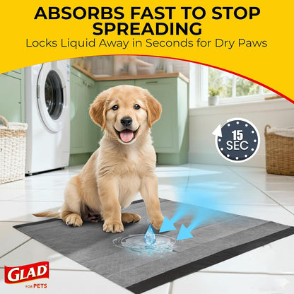 Glad for Pets Activated Carbon Dog Pee Pads, Large, 100 Count - view 5
