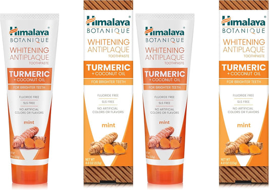 Himalaya Whitening Toothpaste with Turmeric and Coconut Oil 4 oz, Pack of 2