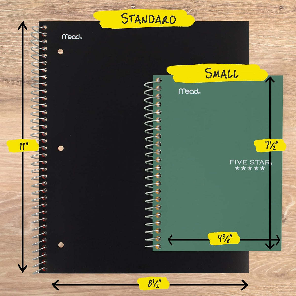 Five Star Spiral Notebook, 1 Subject, College Ruled, 80 Sheets, Green - view 3