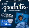 GoodNites Boys Night-Time Underwear, Size Large, 34 Count (2 Packs of 17)