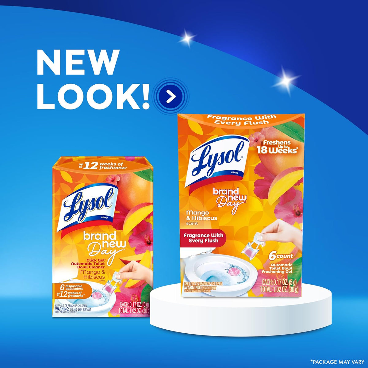 Lysol Click Gel Toilet Bowl Cleaner, Gel Stamp, Mango, 6 Count - view 6