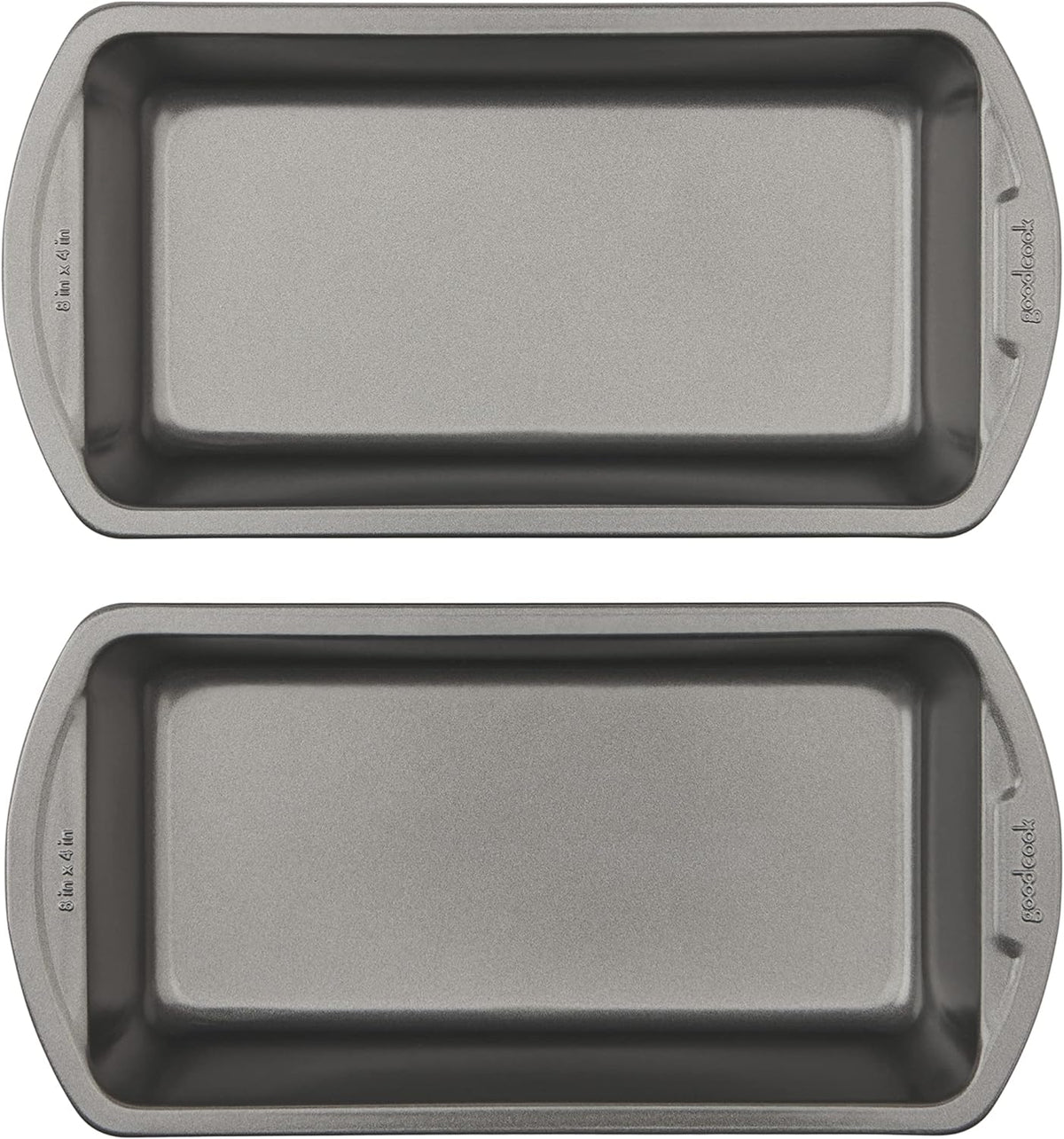 GoodCook Nonstick Loaf Pans, 8 x 4 Inch, Heavy-Duty Steel, Set of 2, Gray — product view