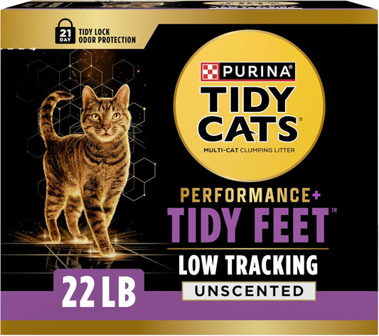 Purina Tidy Cats Performance Plus Tidy Feet Cat Litter, Unscented, 22 lb Box