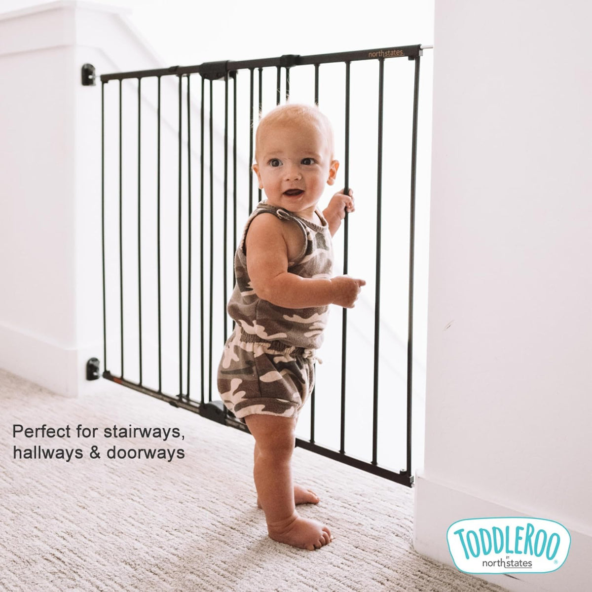 Toddleroo by North States Easy Swing & Lock Baby Gate, 31 Inch, Bronze - view 5