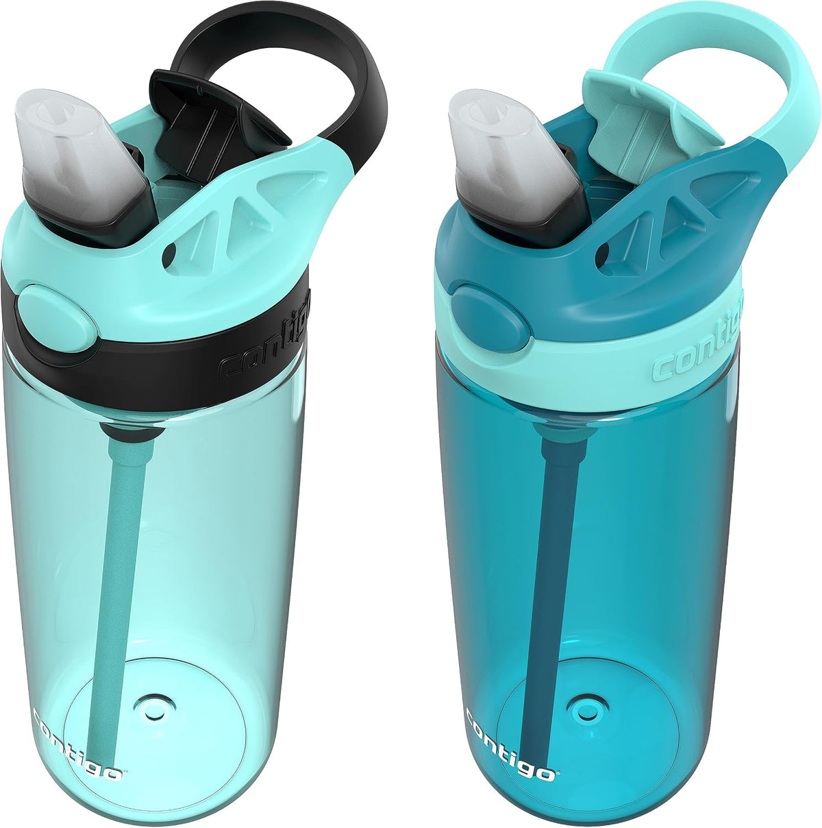 Contigo Aubrey Kids Water Bottle 20 oz, Jade/Licorice and Juniper/Jade, 2 Pack - view 3