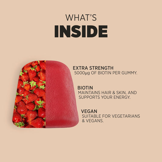Horbaach Biotin Gummies for Teens 10,000mcg - Strawberry - view 2