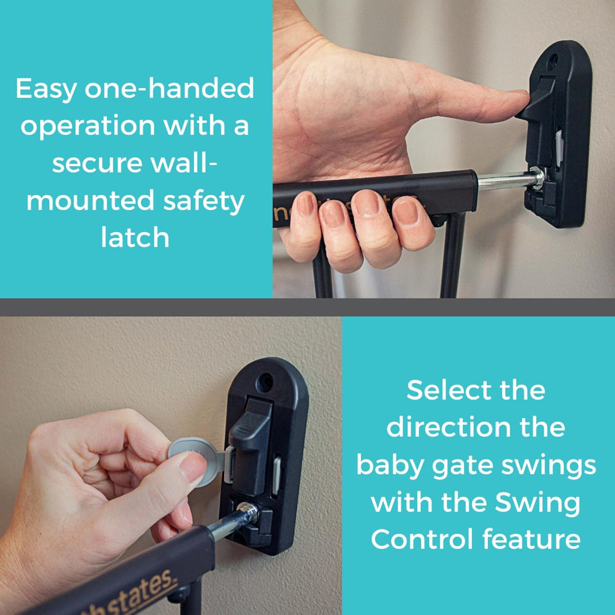Toddleroo by North States Easy Swing & Lock Baby Gate, 31 Inch, Bronze - view 3
