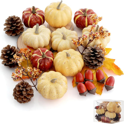 Artgar Pumpkin Decor Set, 23 Piece Autumn Harvest Bowl Fillers