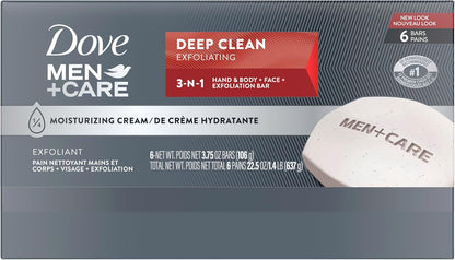 Dove Men+Care Deep Clean Body and Face Bar 4 oz, Pack of 6 - view 2
