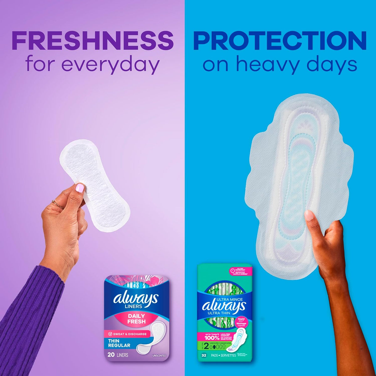 Always Thin Daily Panty Liners, Light Absorbency, Unscented, 162 Count - view 6