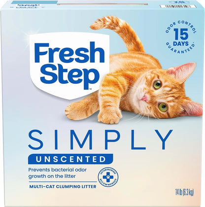 Fresh Step Odor Shield Unscented Multi Cat Clumping Litter, 14 lb