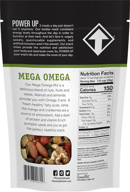 Power Up Mega Omega Trail Mix, Nuts, Fruit and Seeds, 14 oz Bag - view 2
