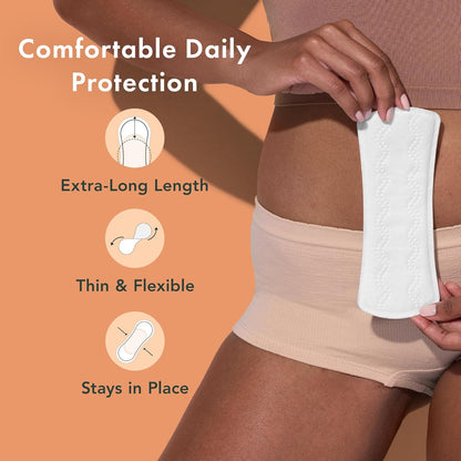Rael Organic Cotton Cover Panty Liners, Extra Long, 60 Count - view 2