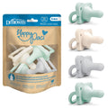 Dr. Brown's HappyPaci Silicone Dummy 0-6m, Grey, Green, Ecru, Pack of 4