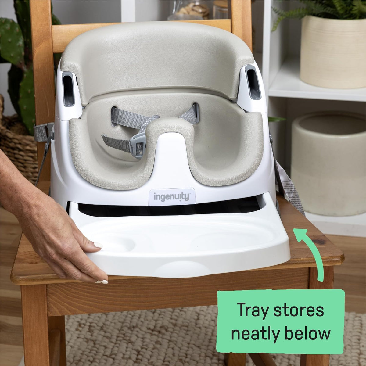 Ingenuity Baby Base 2-in-1 Booster Feeding and Floor Seat, Cashmere - view 6