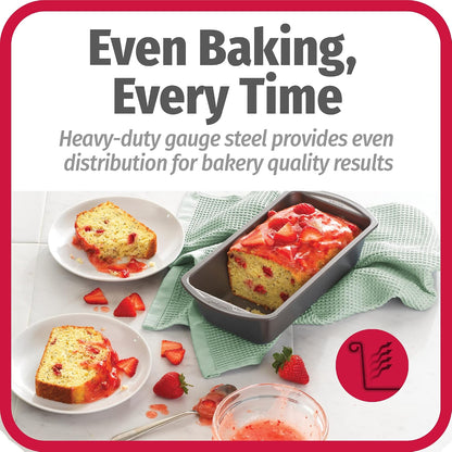 GoodCook Nonstick Loaf Pans, 8 x 4 Inch, Heavy-Duty Steel, Set of 2, Gray - view 3