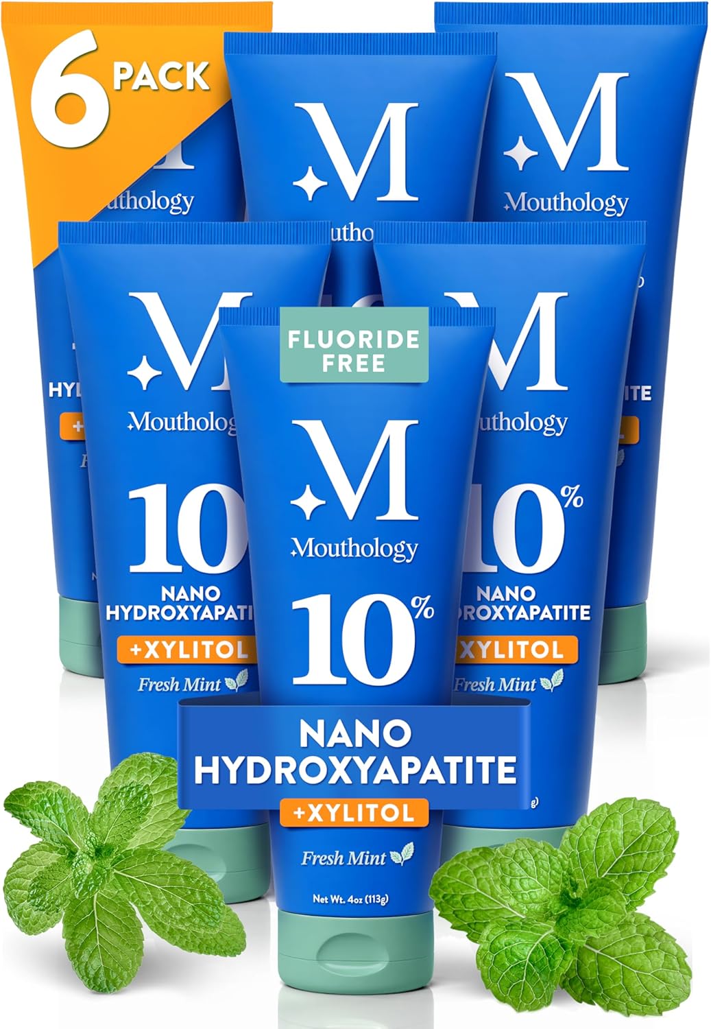 Mouthology 10% Nano Hydroxyapatite Fluoride-Free Toothpaste 6 Pack