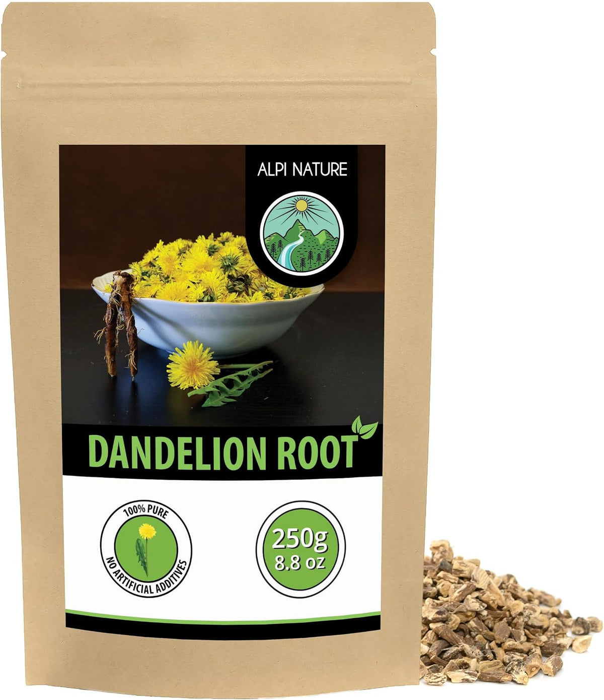 Alpi Nature Dandelion Root Tea Cut Root 250 g — product view
