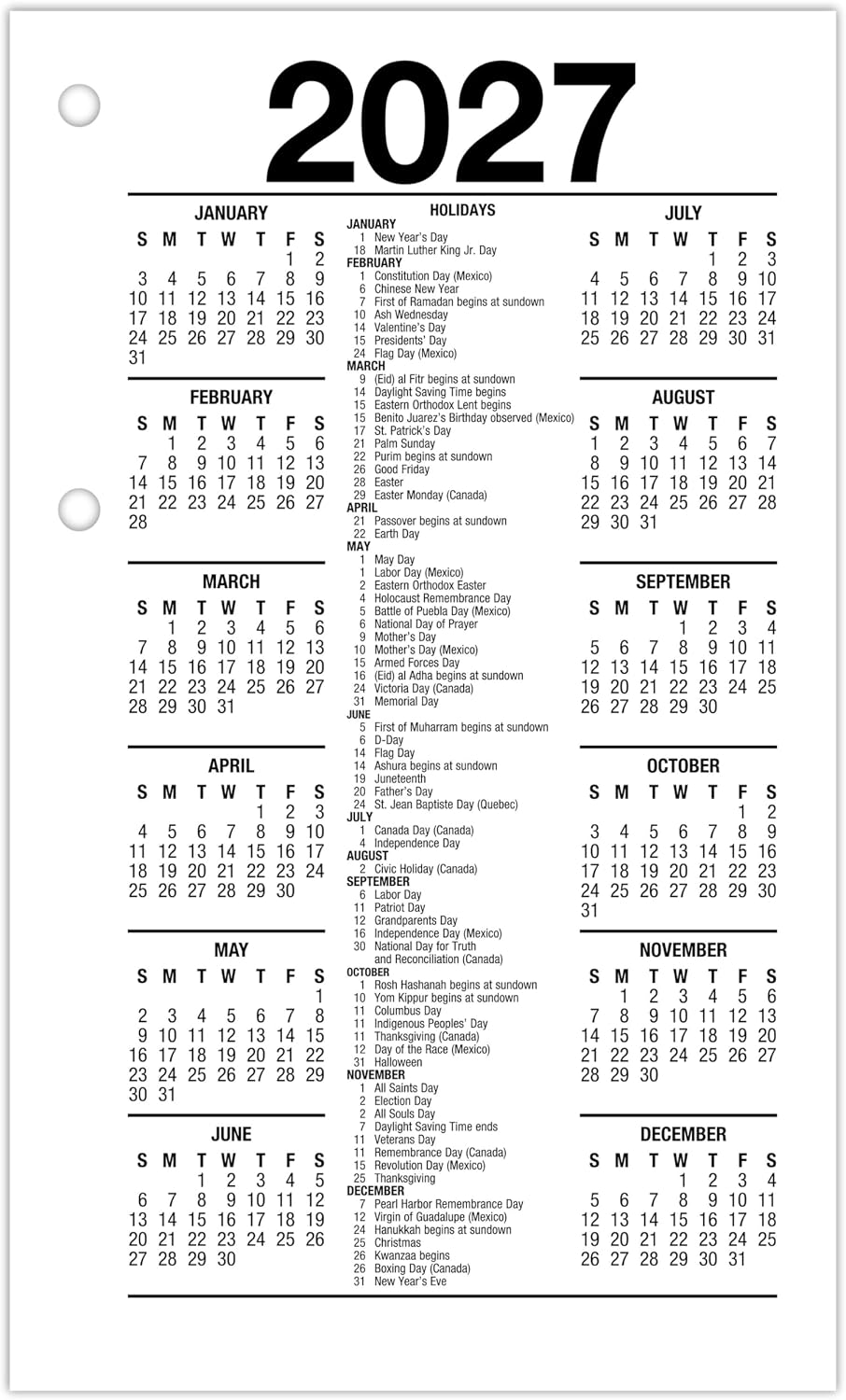 AT-A-GLANCE 2027 Daily Desk Calendar Refill for E1700 Base, 3.5 x 6 Inches - view 3