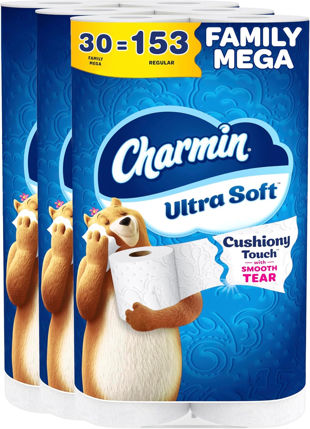 Charmin Ultra Soft Cushiony Touch 2-Ply Toilet Paper 30 Family Mega Rolls