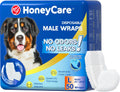 Honey Care All-Absorb A24 Disposable Male Dog Wraps, Large, 50 Count