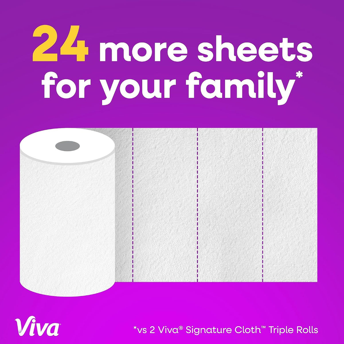 Viva Signature Cloth Paper Towels, 3 Double Rolls, 86 Sheets Each - view 5