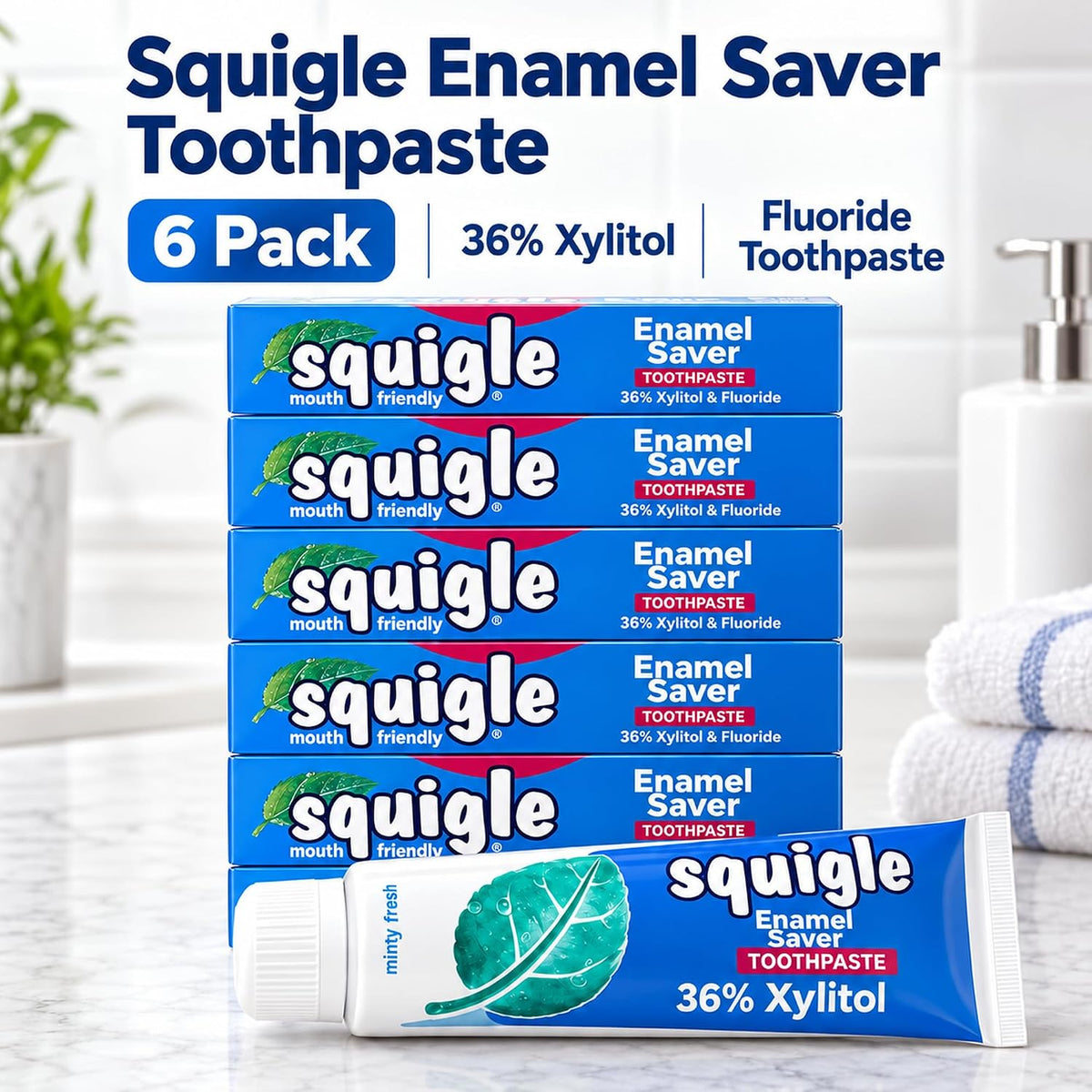 Squigle Enamel Saver SLS-Free Toothpaste with 36% Xylitol - view 6
