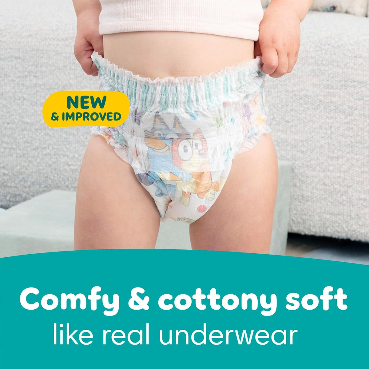 Pampers Easy Ups Bluey Potty Training Pants, Size 7 (5T-6T), 84 Count - view 6